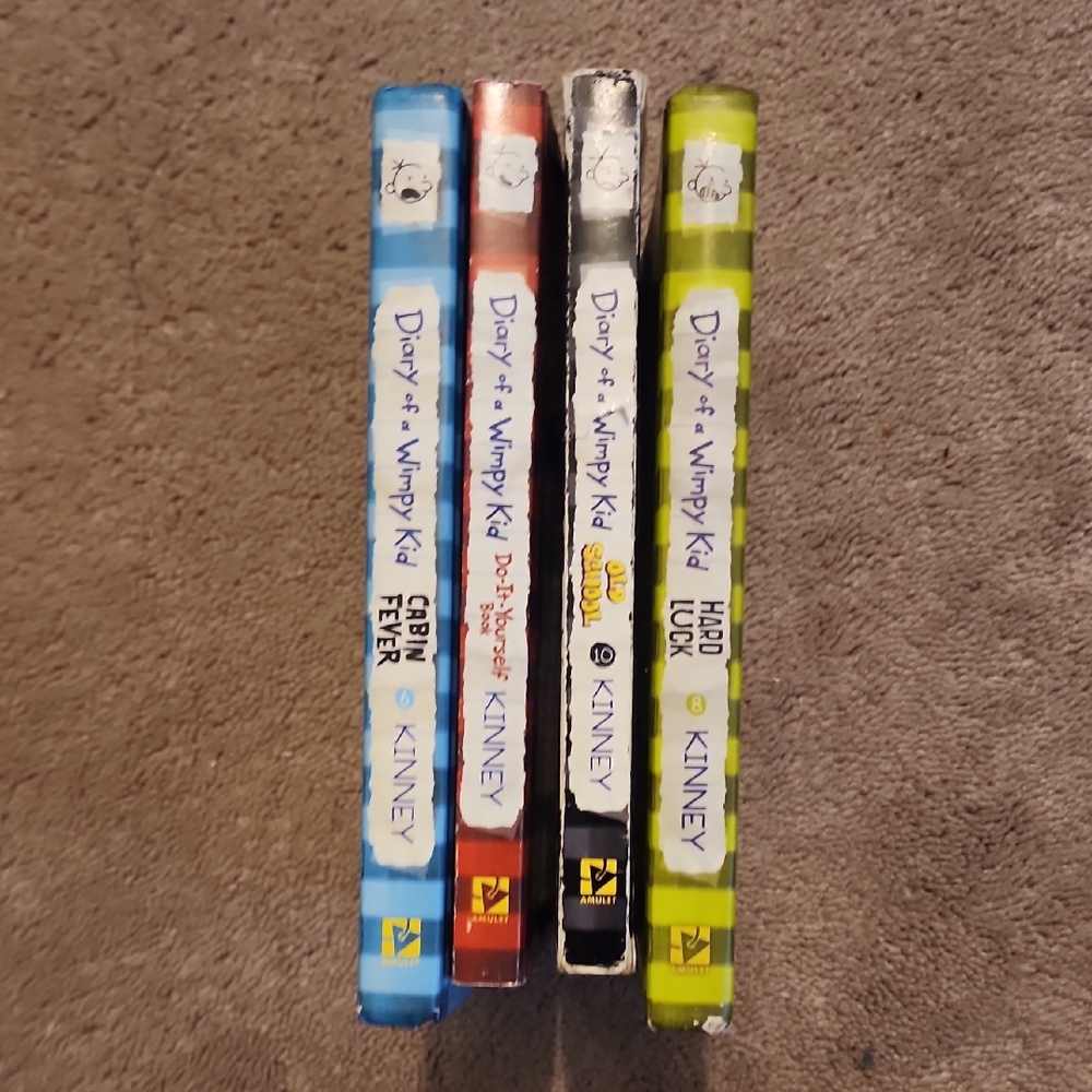 Diary of a Wimpy Kid Book Set - Blue, Red, Black, Green Covers